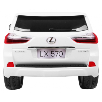 Lexus LX570 Autko 2-osobowe dla dzieci Biały + Pilot + Koła EVA + Radio MP3 + LED